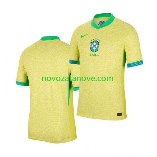 Nogometni Dres Brazil Copa America Muški Domaći 2024 Kratkih Rukava