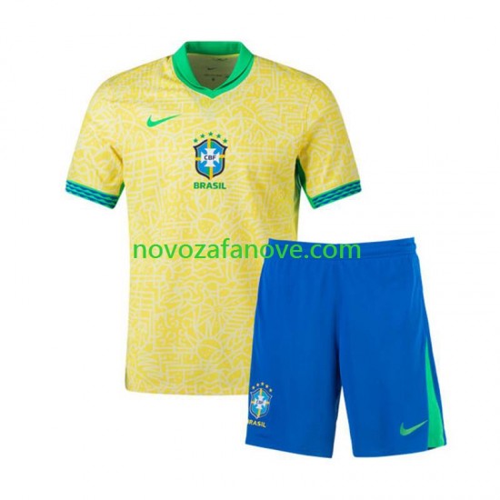 Nogometni Dres Brazil Copa America Dječji Domaći 2024 Kratkih Rukava