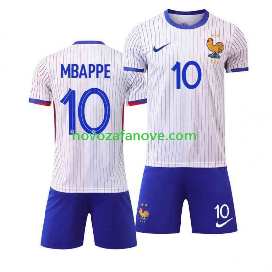 Nogometni Dres Francuska Mbappé Kylian 10 Dječji Gostujući Euro 2024 Kratkih Rukava