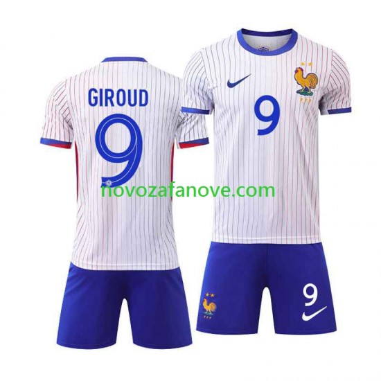 Nogometni Dres Francuska Olivier Giroud 9 Dječji Gostujući Euro 2024 Kratkih Rukava