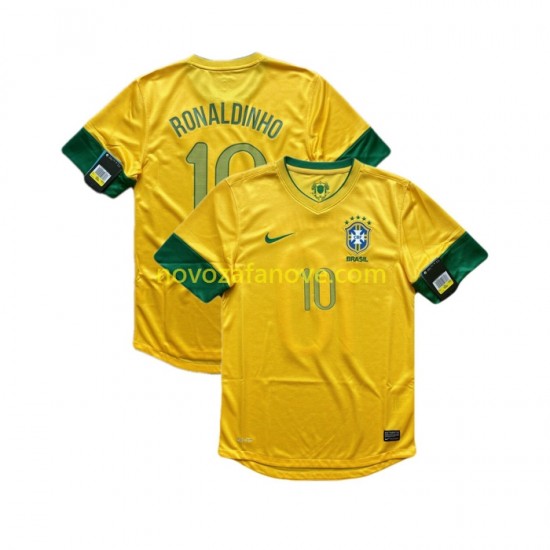Nogometni Dres Brazil RONALDINHO 10 2012 Retro Muški Domaći Kratkih Rukava