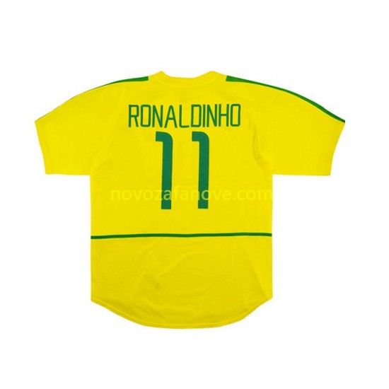 Nogometni Dres Brazil RONALDINHO 11 Retro Muški Domaći 2002 Kratkih Rukava