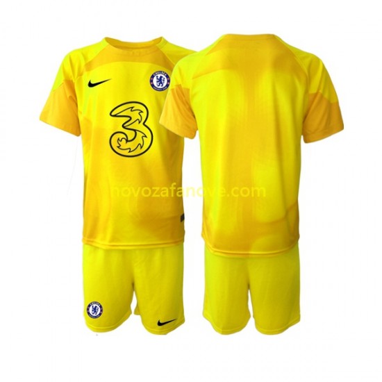 Nogometni Dres Chelsea Golmanski Dječji Gostujući 2022-2023 Kratkih Rukava