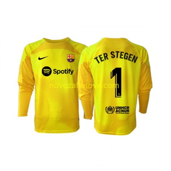 Nogometni Dres FC Barcelona Ter Stegen 1 Golmanski Muški Četvrti 2022-2023 Dugim Rukavima