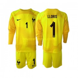 Nogometni Dres Francuska Hugo Lloris 1 Golmanski Dječji Treći Svjetsko prvenstvo 2022 Dugim Rukavima