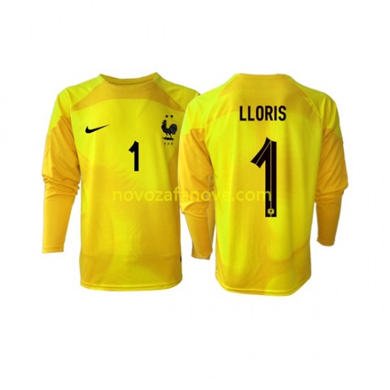 Nogometni Dres Francuska Hugo Lloris 1 Golmanski Muški Treći Svjetsko prvenstvo 2022 Dugim Rukavima