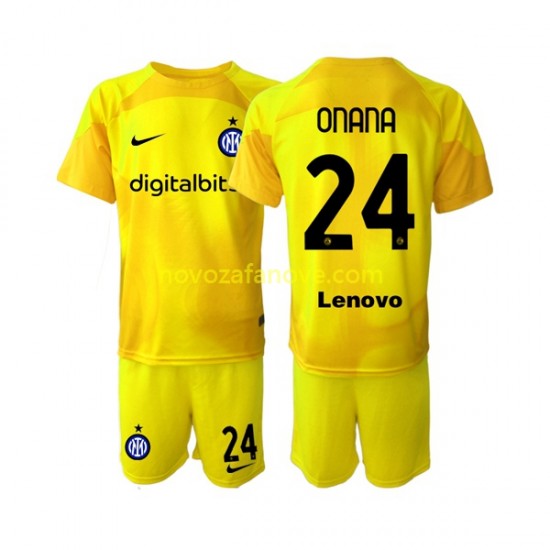 Nogometni Dres Inter Milan Andre Onana 24 Golmanski Dječji Gostujući 2022-2023 Kratkih Rukava