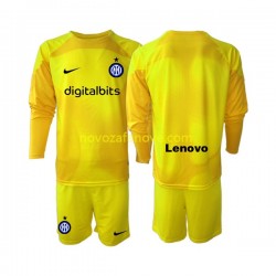 Nogometni Dres Inter Milan Golmanski Dječji Gostujući 2022-2023 Dugim Rukavima