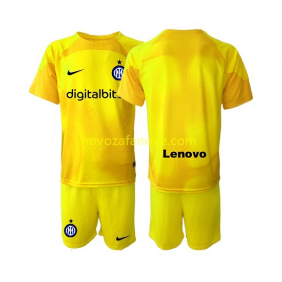 Nogometni Dres Inter Milan Golmanski Dječji Gostujući 2022-2023 Kratkih Rukava