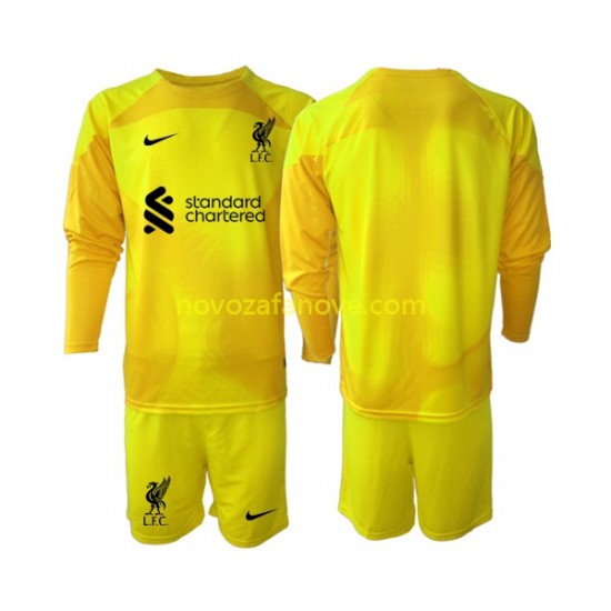 Nogometni Dres Liverpool Golmanski Dječji Četvrti 2022-2023 Dugim Rukavima
