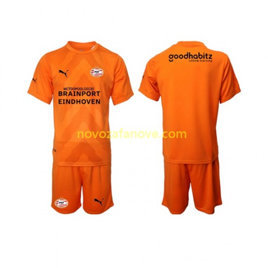 Nogometni Dres PSV Eindhoven Golmanski Dječji Gostujući 2022-2023 Kratkih Rukava