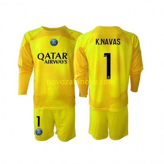 Nogometni Dres Paris Saint-Germain K.NAVAS 1 Golmanski Dječji Treći 2022-2023 Dugim Rukavima