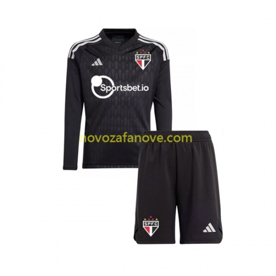 Nogometni Dres Sao Paulo Golmanski Dječji Domaći 2023-2024 Dugim Rukavima