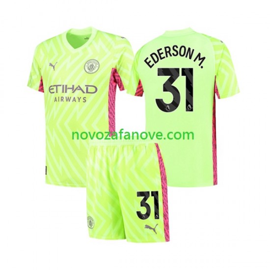 Nogometni Dres Manchester City Ederson Moraes 31 Golmanski Dječji Treći 2023-2024 Kratkih Rukava