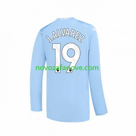 Nogometni Dres Manchester City J. ALVAREZ 19 Muški Domaći 2023-2024 Dugim Rukavima