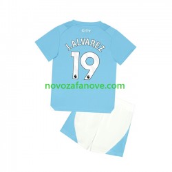 Nogometni Dres Manchester City J. ALVAREZ 19 Dječji Domaći 2023-2024 Kratkih Rukava