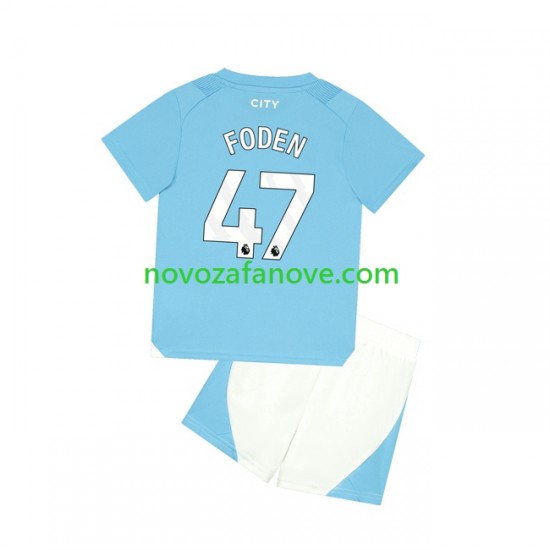 Nogometni Dres Manchester City Phil Foden 47 Dječji Domaći 2023-2024 Kratkih Rukava