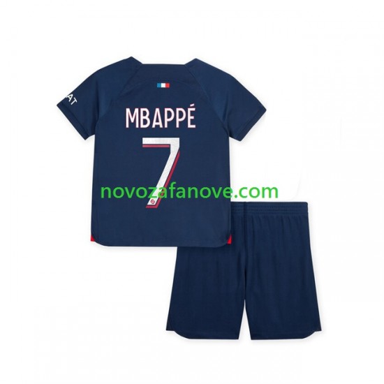 Nogometni Dres Paris Saint-Germain Mbappé 7 Dječji Domaći 2023-2024 Kratkih Rukava