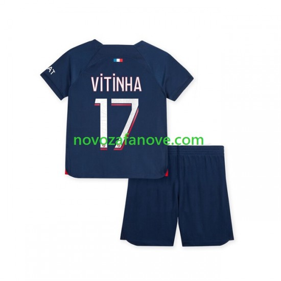 Nogometni Dres Paris Saint-Germain Vitinha 17 Dječji Domaći 2023-2024 Kratkih Rukava