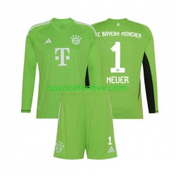 Nogometni Dres FC Bayern München Manuel Neuer 1 Golmanski Dječji Gostujući 2023-2024 Dugim Rukavima