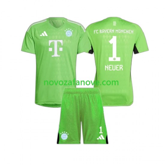 Nogometni Dres FC Bayern München Manuel Neuer 1 Golmanski Dječji Gostujući 2023-2024 Kratkih Rukava