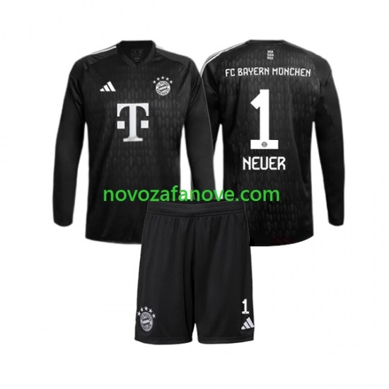 Nogometni Dres FC Bayern München Manuel Neuer 1 Golmanski Dječji Domaći 2023-2024 Dugim Rukavima