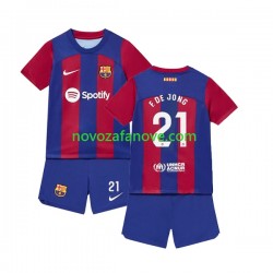 Nogometni Dres FC Barcelona Frenkie de Jong 21 Dječji Domaći 2023-2024 Kratkih Rukava