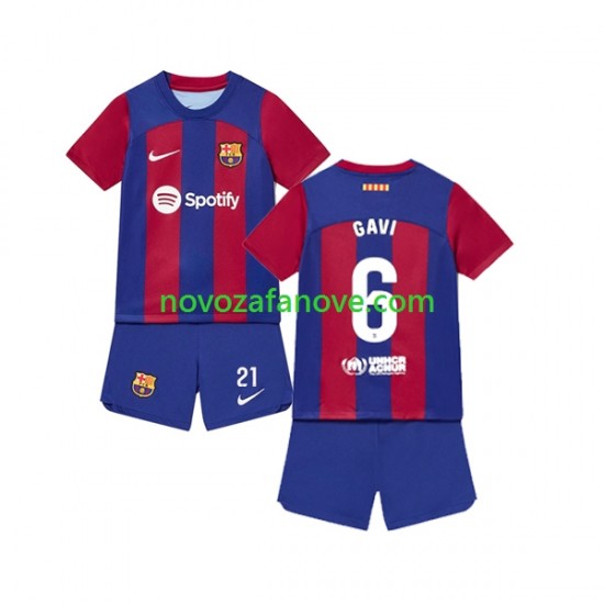 Nogometni Dres FC Barcelona Gavi 6 Dječji Domaći 2023-2024 Kratkih Rukava