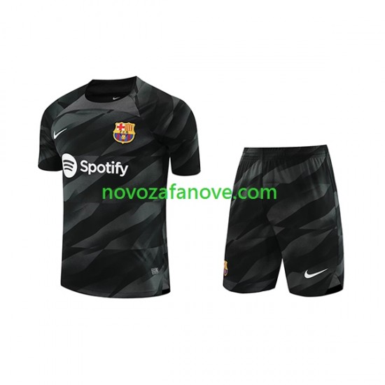 Nogometni Dres FC Barcelona Golmanski Dječji Gostujući 2023-2024 Kratkih Rukava