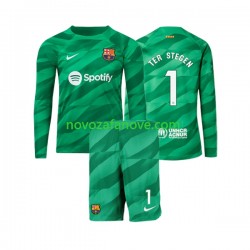 Nogometni Dres FC Barcelona Ter Stegen 1 Golmanski Dječji Domaći 2023-2024 Dugim Rukavima