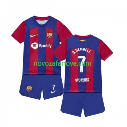 Nogometni Dres FC Barcelona Ousmane Dembele 7 Dječji Domaći 2023-2024 Kratkih Rukava