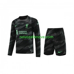 Nogometni Dres Liverpool Golmanski Dječji Gostujući 2023-2024 Dugim Rukavima