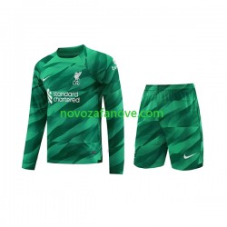 Nogometni Dres Liverpool Golmanski Dječji Domaći 2023-2024 Dugim Rukavima