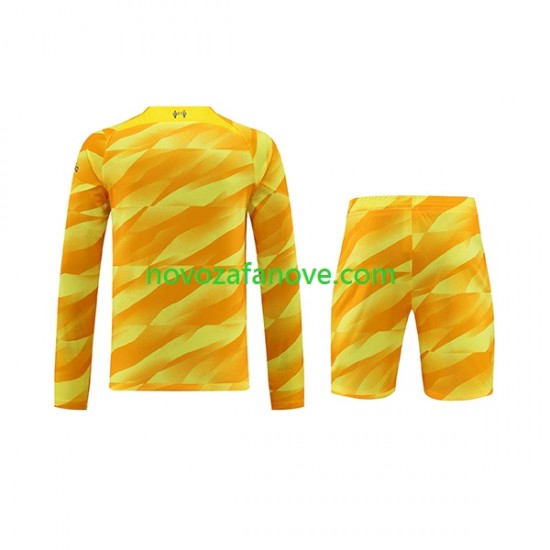 Nogometni Dres Liverpool Golmanski Dječji Treći 2023-2024 Dugim Rukavima