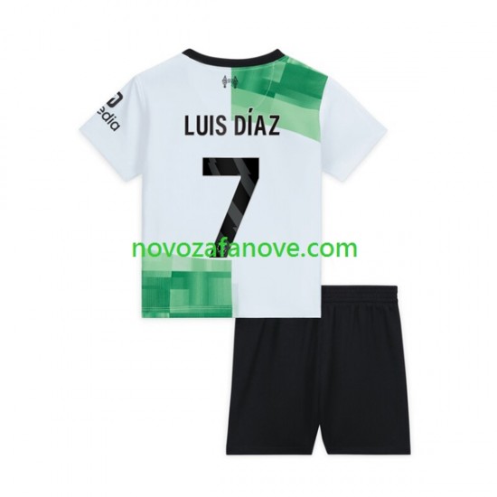 Nogometni Dres Liverpool Luis Diaz 7 Dječji Gostujući 2023-2024 Kratkih Rukava