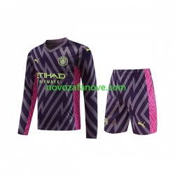 Nogometni Dres Manchester City Golmanski Dječji Gostujući 2023-2024 Dugim Rukavima