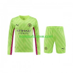 Nogometni Dres Manchester City Golmanski Dječji Treći 2023-2024 Dugim Rukavima