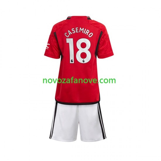 Nogometni Dres Manchester United Carlos Casemiro 18 Dječji Domaći 2023-2024 Kratkih Rukava