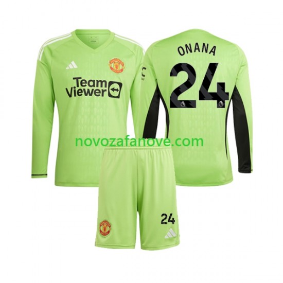 Nogometni Dres Manchester United Andre Onana 24 Golmanski Dječji Domaći 2023-2024 Dugim Rukavima