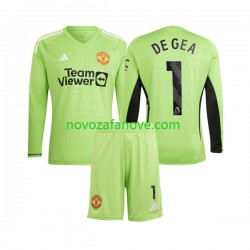 Nogometni Dres Manchester United De Gea 1 Golmanski Dječji Domaći 2023-2024 Dugim Rukavima