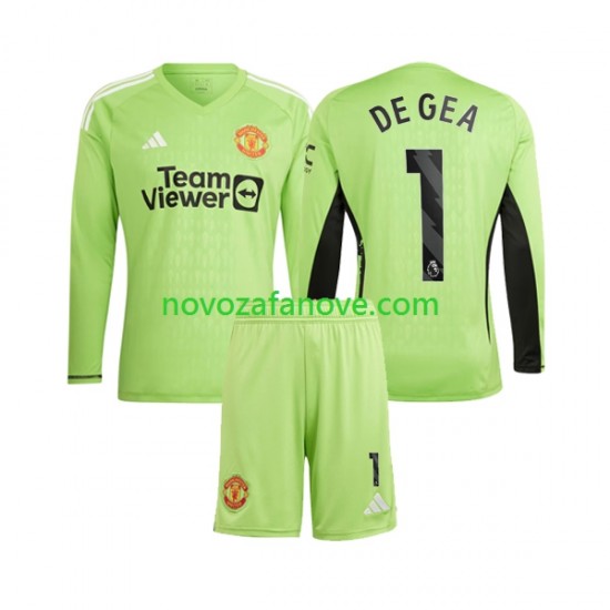 Nogometni Dres Manchester United De Gea 1 Golmanski Dječji Domaći 2023-2024 Dugim Rukavima