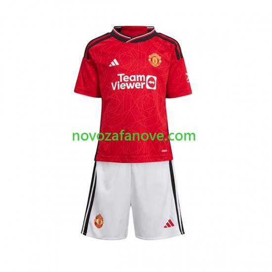 Nogometni Dres Manchester United Dječji Domaći 2023-2024 Kratkih Rukava