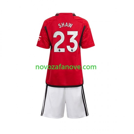 Nogometni Dres Manchester United Luke Shaw 23 Dječji Domaći 2023-2024 Kratkih Rukava