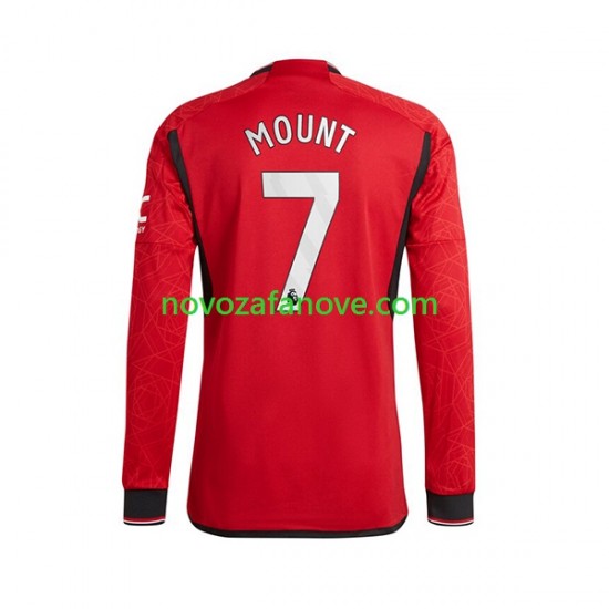 Nogometni Dres Manchester United Mount 7 Muški Domaći 2023-2024 Dugim Rukavima