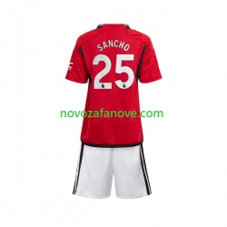 Nogometni Dres Manchester United Sancho 25 Dječji Domaći 2023-2024 Kratkih Rukava
