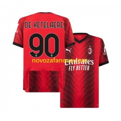 Nogometni Dres AC Milan Charles De Ketelaere 90 Muški Domaći 2023-2024 Kratkih Rukava