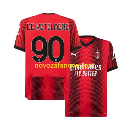 Nogometni Dres AC Milan Charles De Ketelaere 90 Muški Domaći 2023-2024 Kratkih Rukava