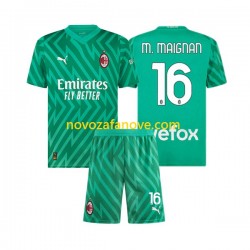 Nogometni Dres AC Milan Mike Maignan 16 Golmanski Dječji Domaći 2023-2024 Kratkih Rukava