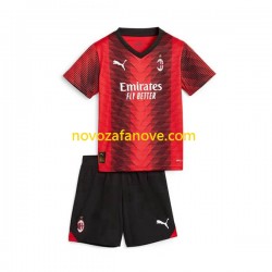 Nogometni Dres AC Milan Dječji Domaći 2023-2024 Kratkih Rukava