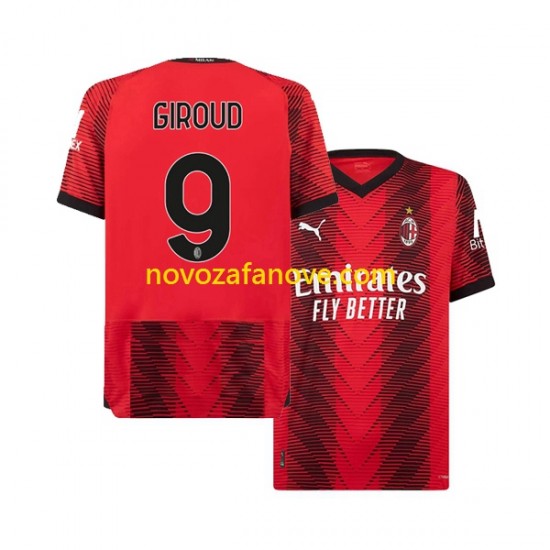 Nogometni Dres AC Milan Olivier Giroud 9 Muški Domaći 2023-2024 Kratkih Rukava